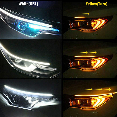 DRL Daytime Running Light Universal Car Flexible LED Light Strip Set of 2